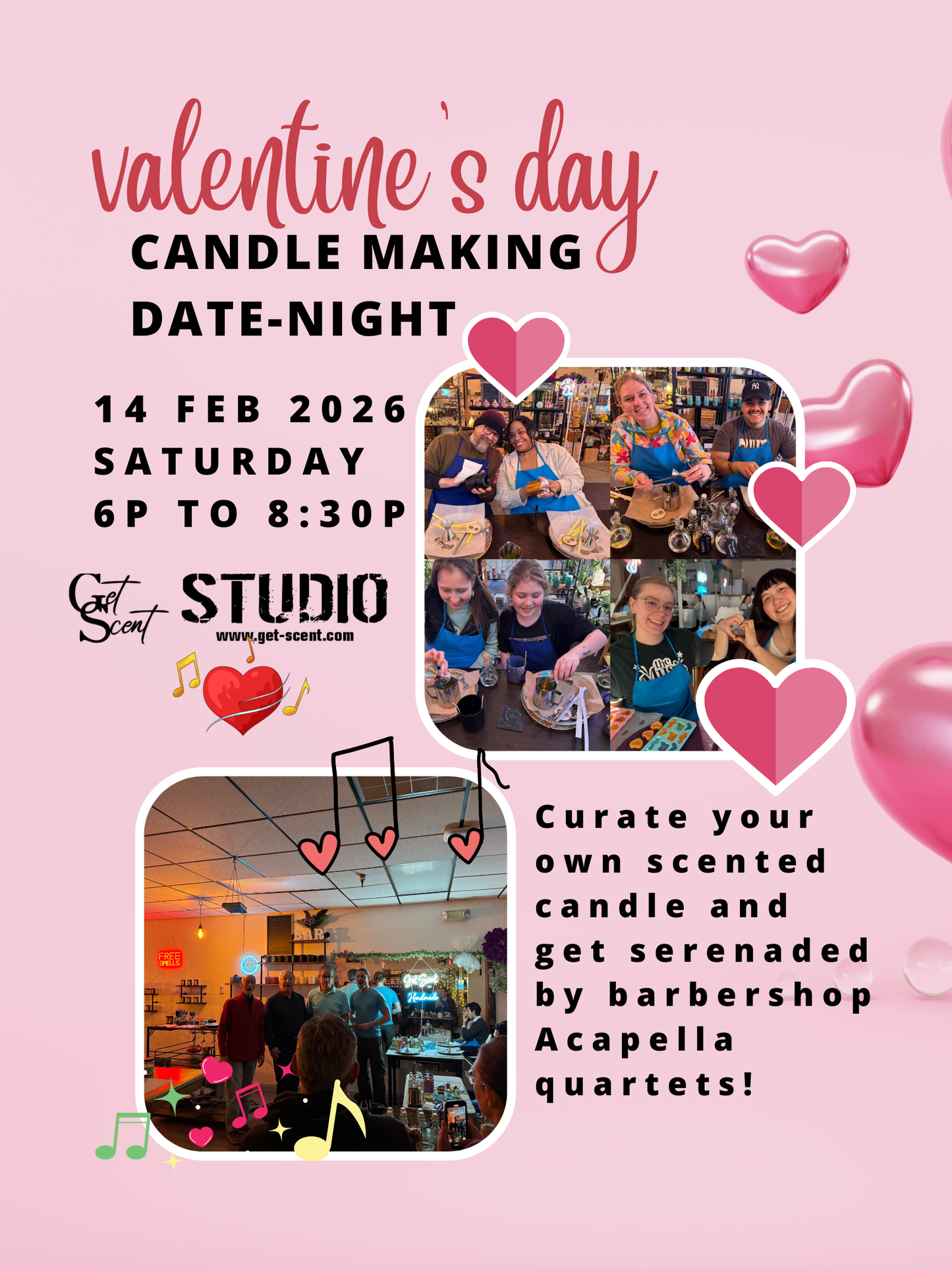 Valentine’s Day Candle Making & Acapella Date Night