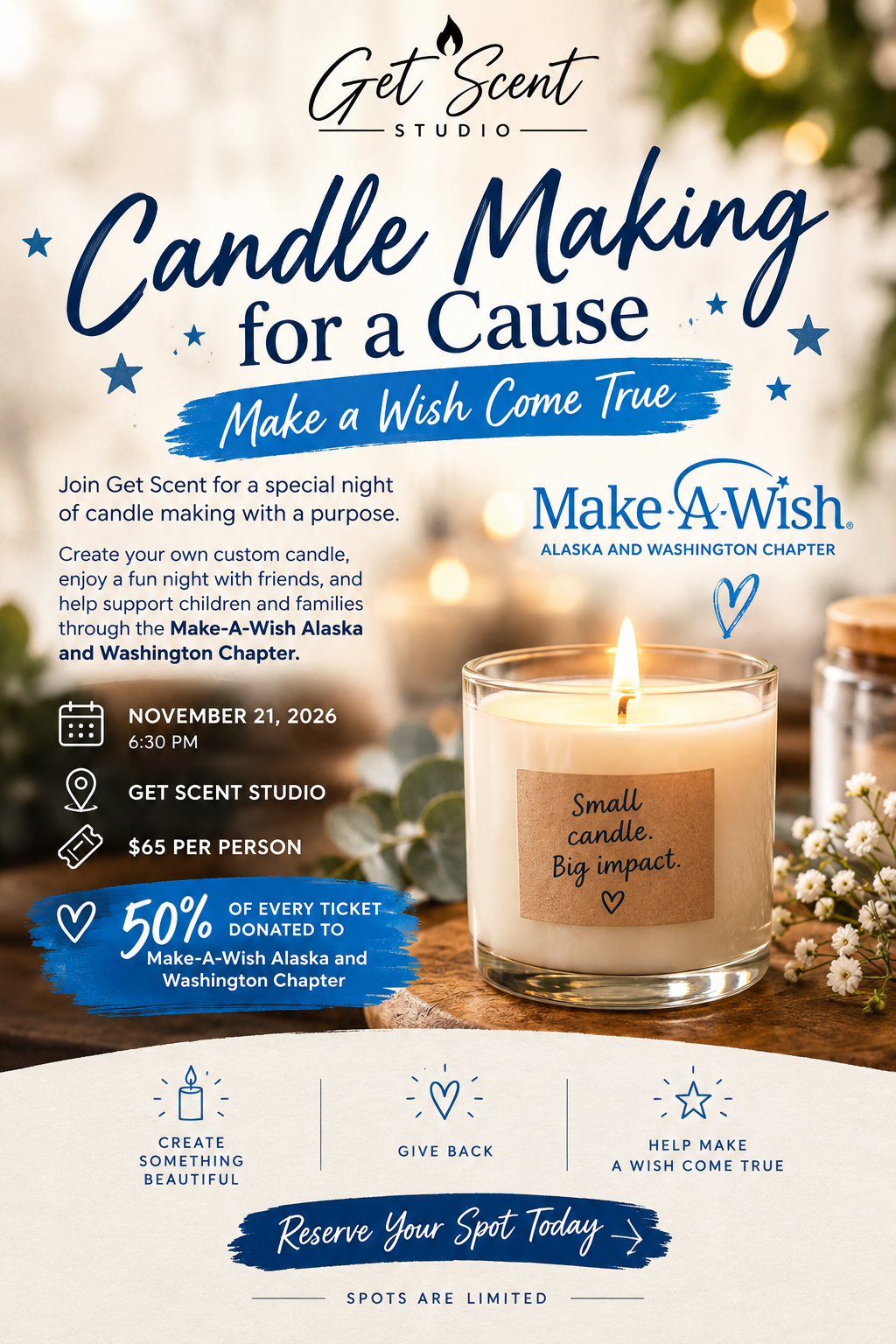 Candle Making for a Cause: Make A Wish Come True