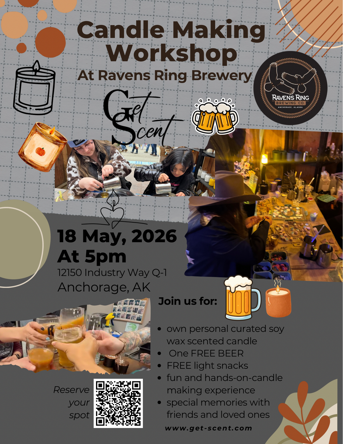 Candle Making Workshop at Raven Rings Brewery