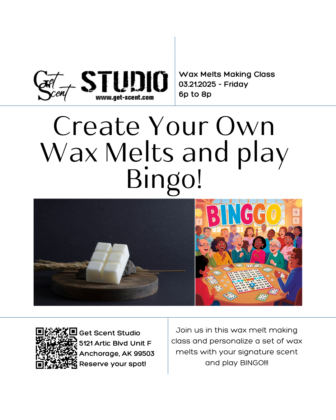 Sent Llc Wax Melts Making and Bingo Night – Get Scent LLC
